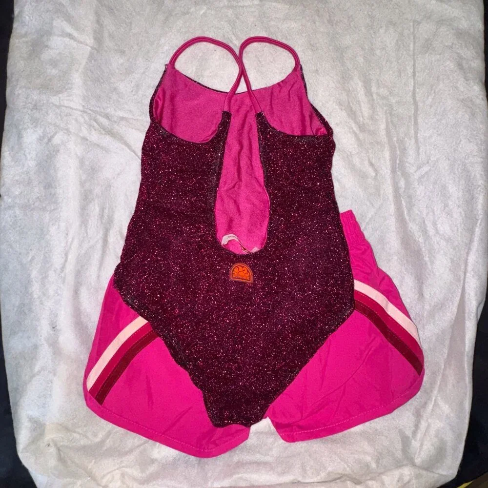 SUNDEK GIRL'S ONE-PIECE SWIMSUIT IN LUREX + MARGATE BOARD SHORTS